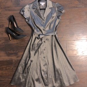 Gunmetal T-length dress